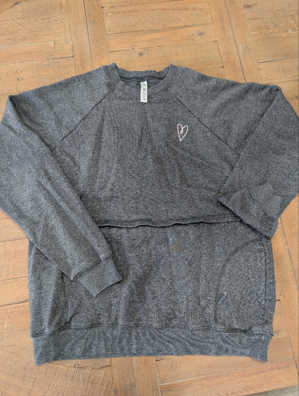 Latched Mama Dark Gray Crewneck Nursing Sweater